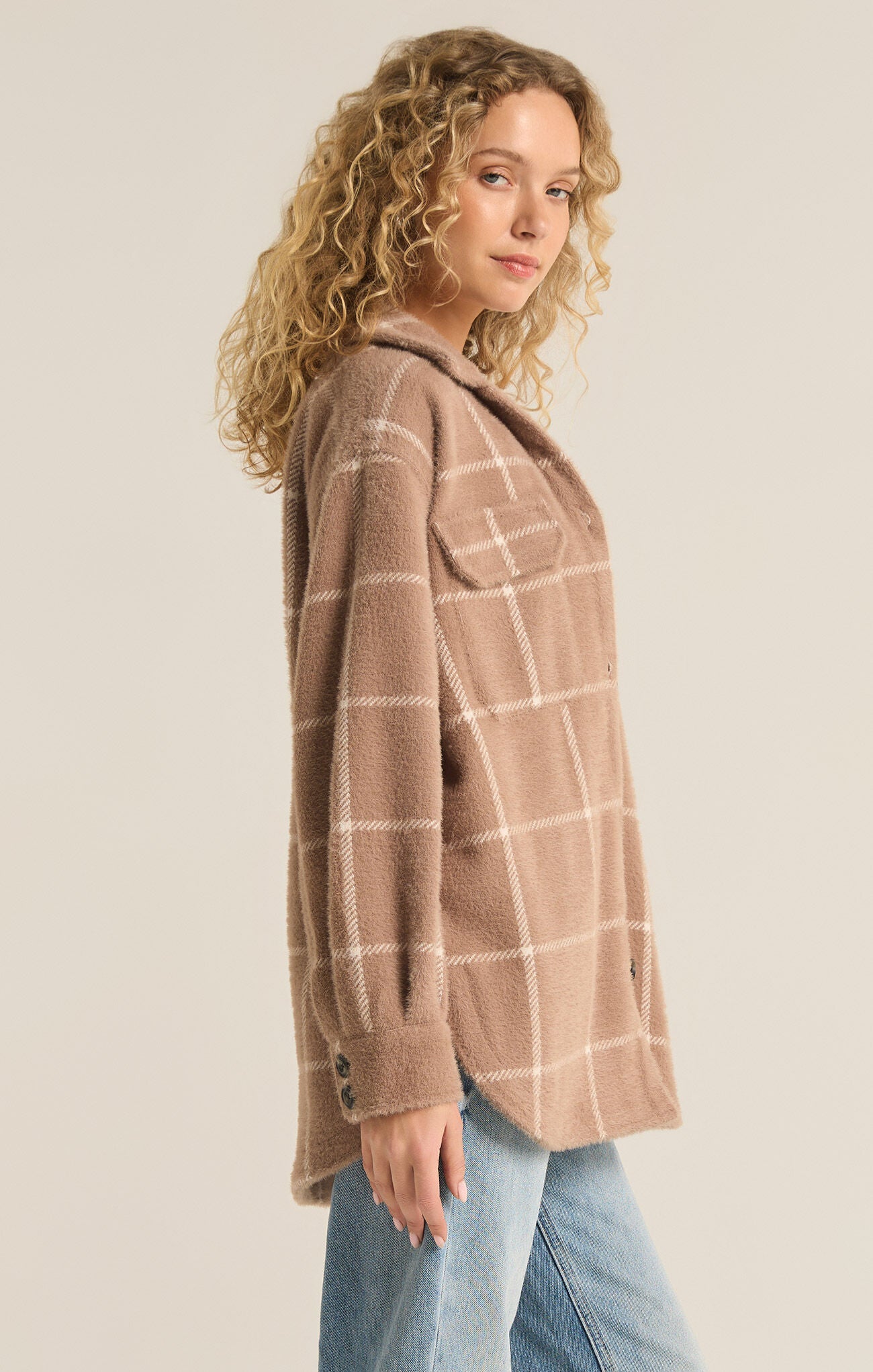 Plaid Tucker Jacket / Heather Taupe