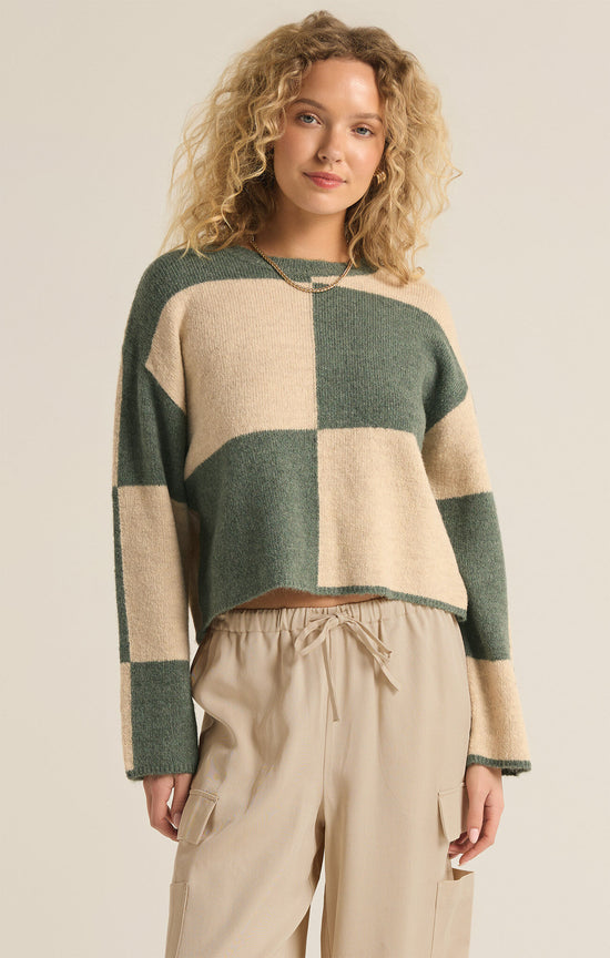 Rosi Blocked Sweater / Palm Green