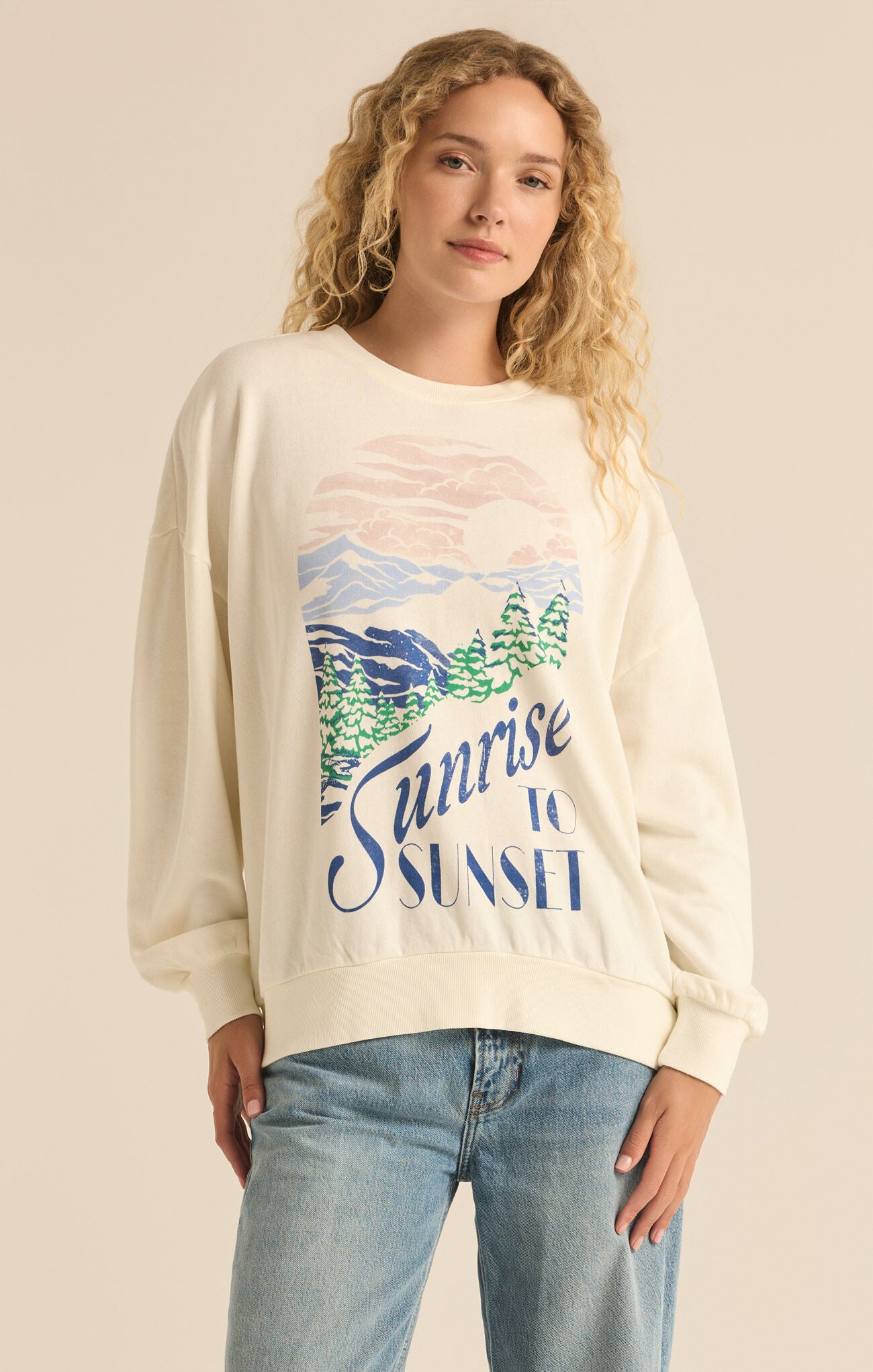 Sunset Sunday Sweatshirt / Sea Salt