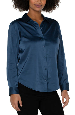 Button Front Woven Blouse