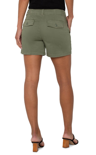 Pleated Trouser Short / Martini Olive