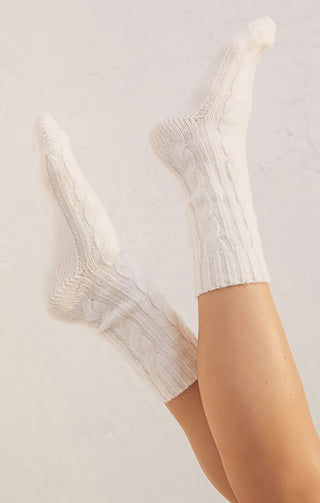 2-Pack Cable Socks Bone