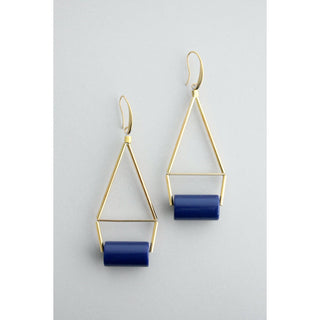 GNDE103 navy blue geometric earrings