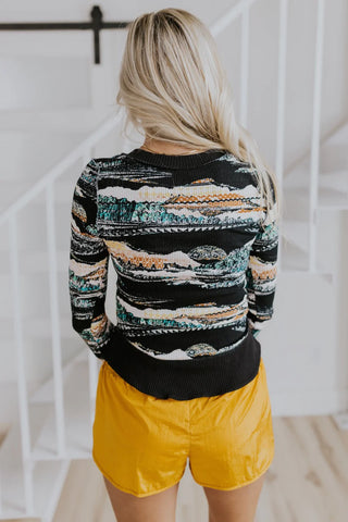 Rally Ribbed Printed Layer Black