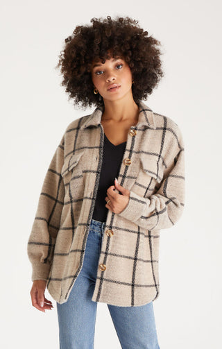Plaid Tucker Jacket Off White