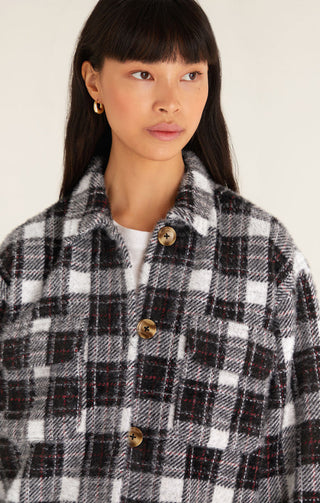 Plaid Tucker Jacket Black & White