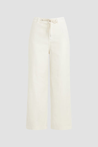 Wide Leg Drawstring Trouser Crop