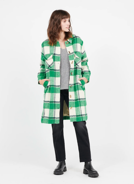 Load image into Gallery viewer, Solar Green Checkered Coat
