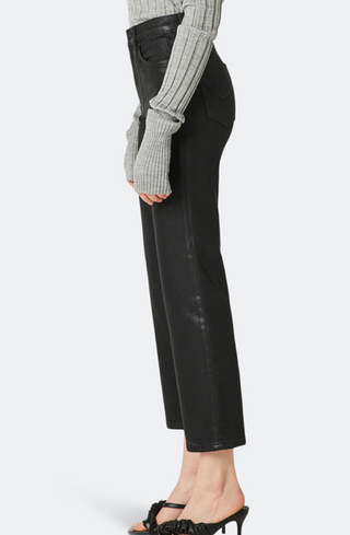 Remi High Rise Straight Crop High Shine Black