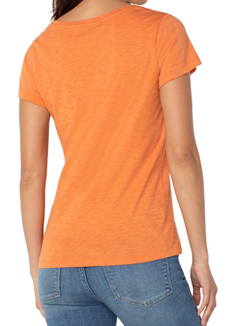 Slim Fit V-Neck Knit Tee Orange Twist