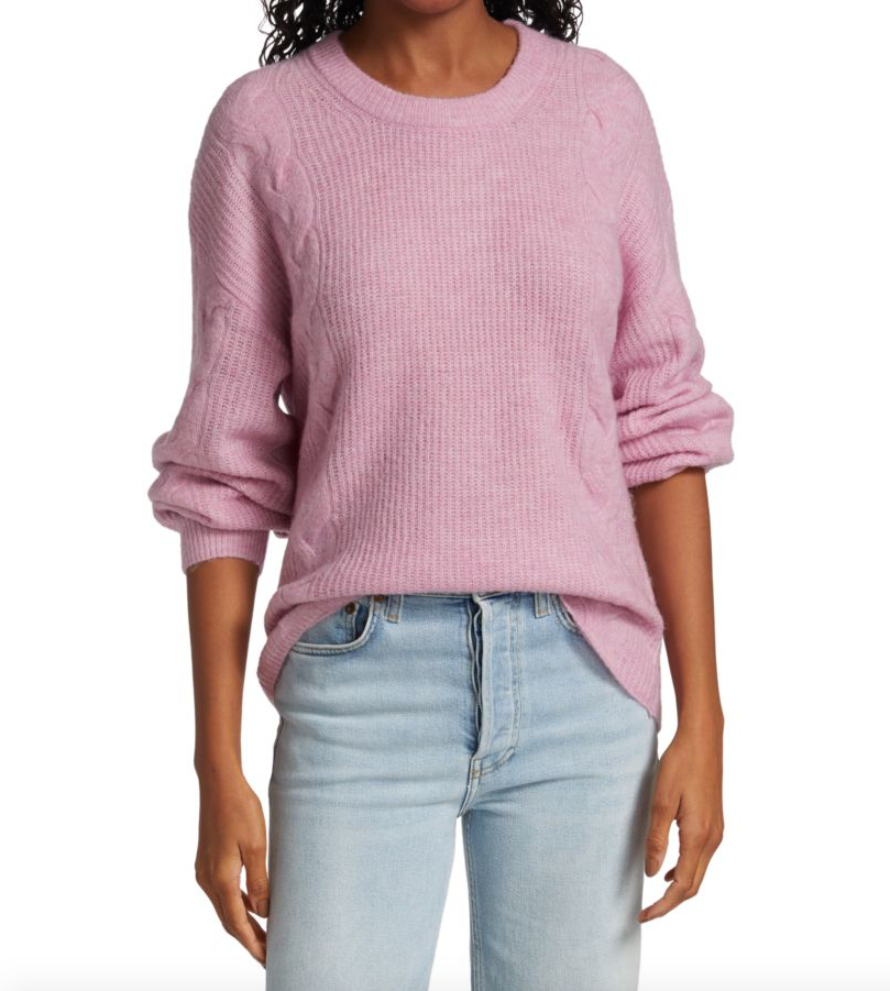 Load image into Gallery viewer, Natalia Cable-Knit Sweater Light Lilac
