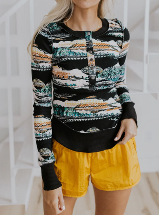 Rally Ribbed Printed Layer Black