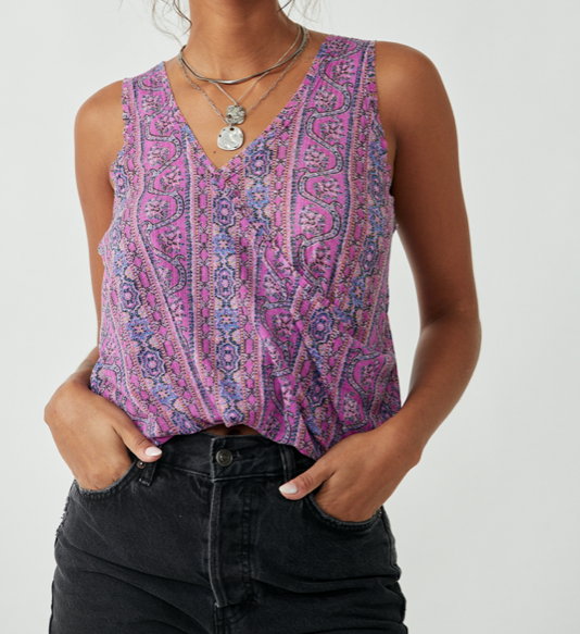 Tied to You Chiffon Velvet Tank Sweet Combo