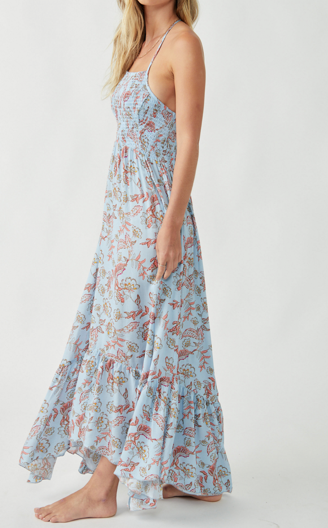 Load image into Gallery viewer, Heat Wave Printed Maxi Dress Robins Egg

