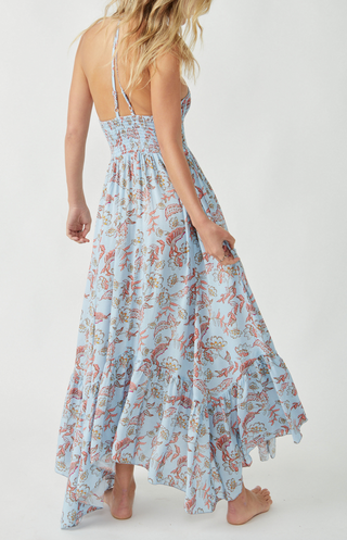 Heat Wave Printed Maxi Dress Robins Egg