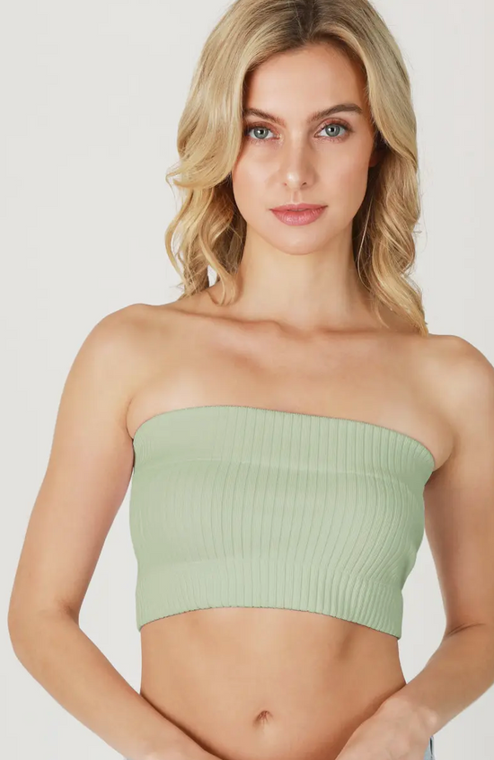 Wide Ribbed Tube Top Bandeau