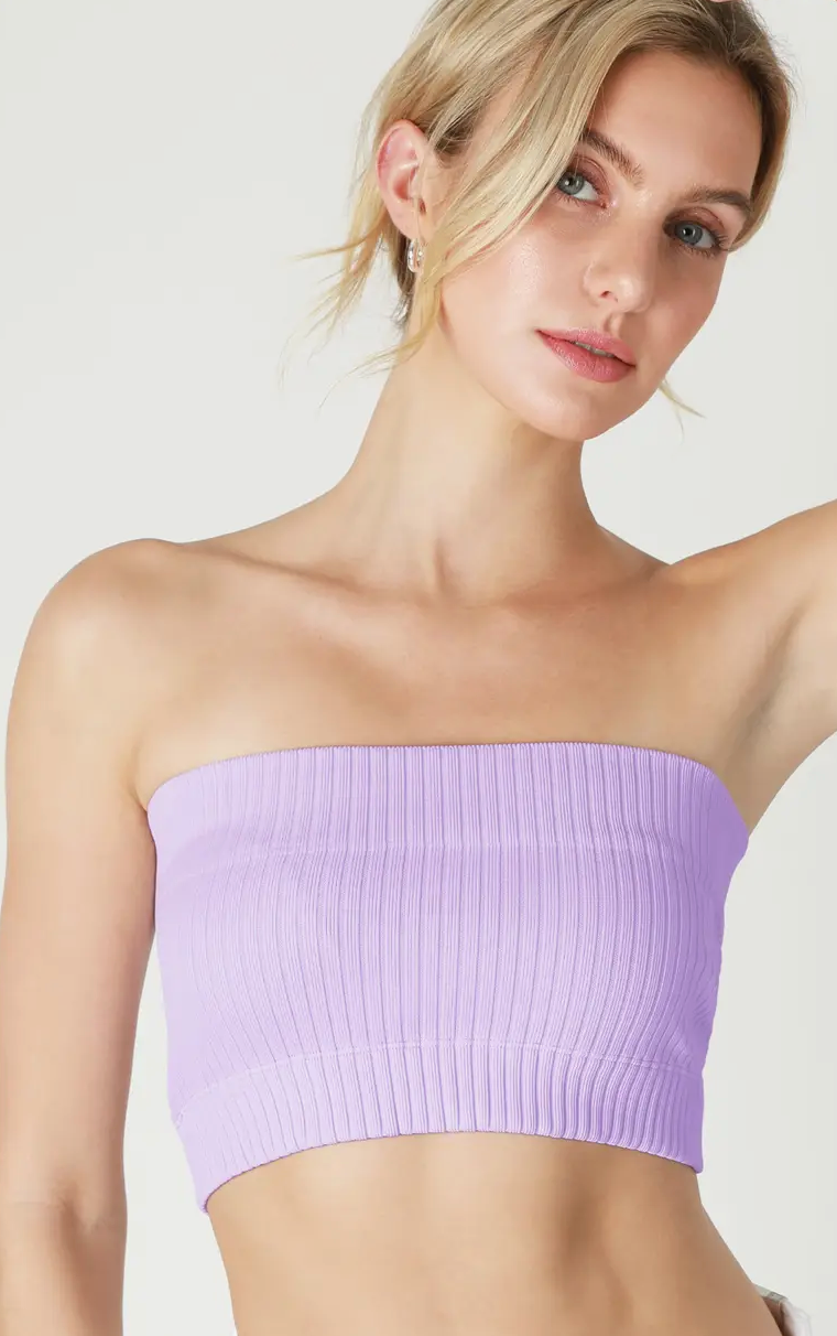 Wide Ribbed Tube Top Bandeau