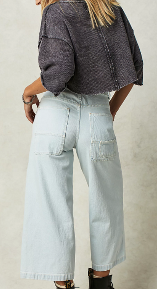 Piper Midrise Crop Wide Leg Bleach Bloom