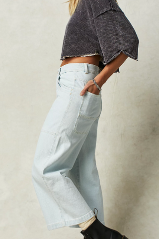 Piper Midrise Crop Wide Leg Bleach Bloom