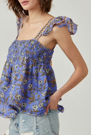 Nala Printed Babydoll Cobalt Combo