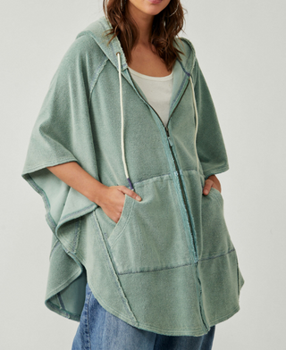 Beach Love Poncho Blue Surf