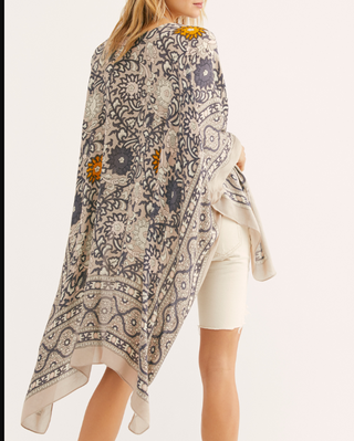 Magic Dance Border Print Kimon Mushroom Combo