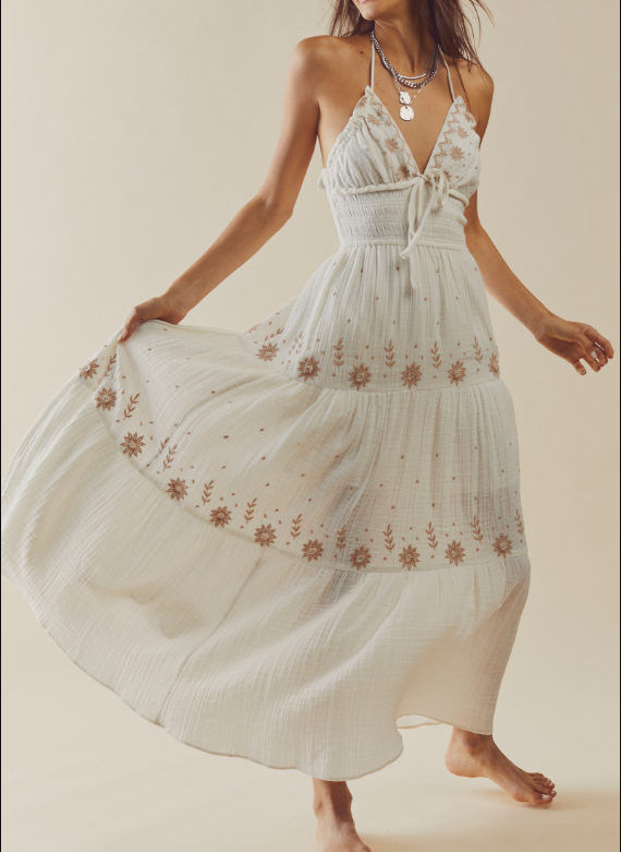 Real Love Embroidered Dress Ivory Combo
