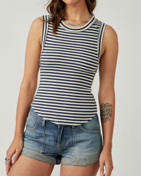 Kate Tee Stripe Navy Combo