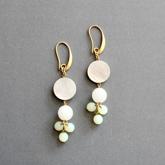 ISLE36 Mother-of-pearl and glass cluster earrings