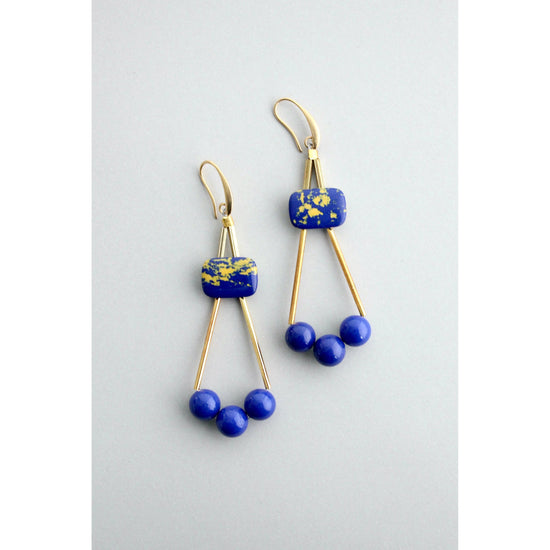 GNDE107 navy blue geometric earrings