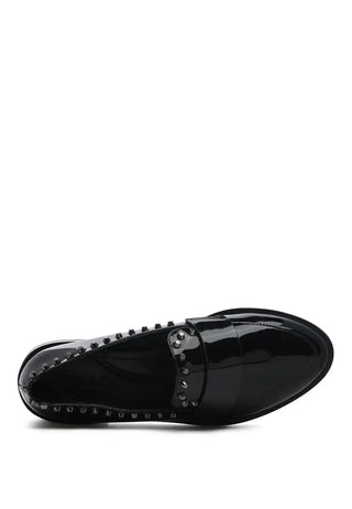 Emilia Black Stud Penny Loafers