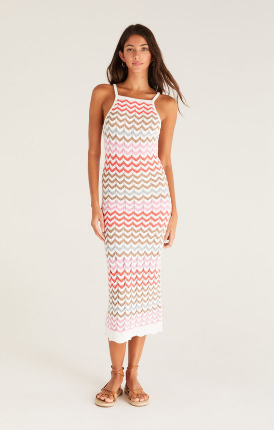Load image into Gallery viewer, Camille Stripe Crochet Dress
