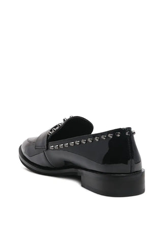 Emilia Black Stud Penny Loafers