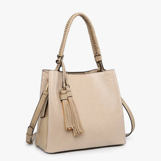 Olivia Snake Print Hobo Beige