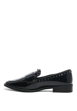 Emilia Black Stud Penny Loafers