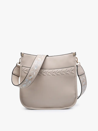 Pippa Stitch Accent Crossbody Beige