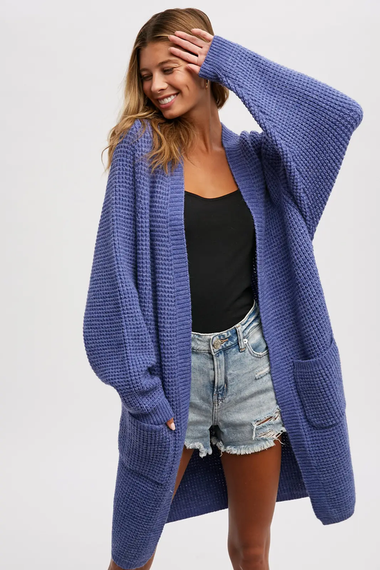 Chunky Waffle Sweater Cardigan