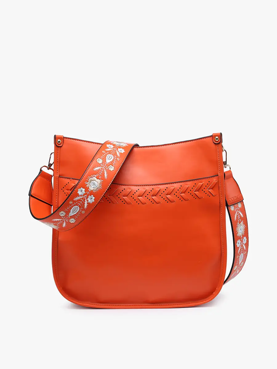 Pippa Stitch Accent Crossbody Orange