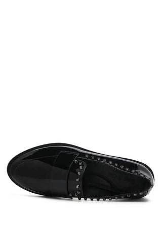 Emilia Black Stud Penny Loafers