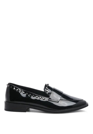Emilia Black Stud Penny Loafers