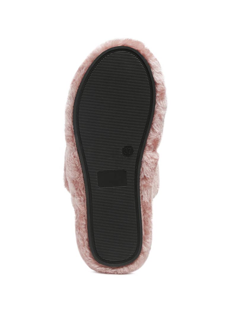 Fur Sandal Slippers Pink