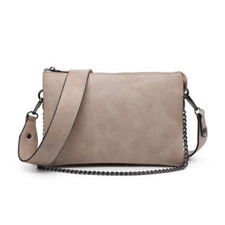 Izzy Crossbody w/ Chain Strap Beige