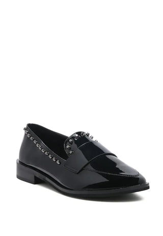 Emilia Black Stud Penny Loafers