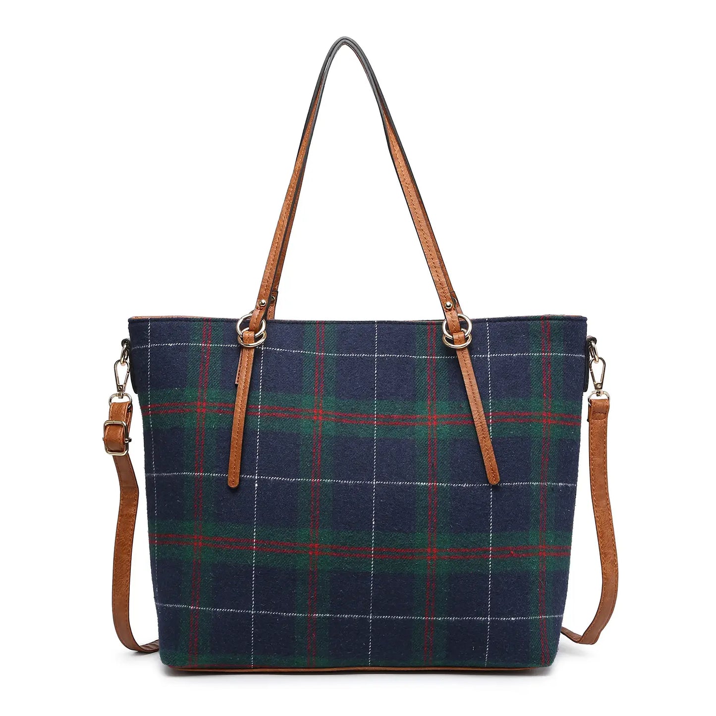 Load image into Gallery viewer, Ingrid Tote Plaid Navy
