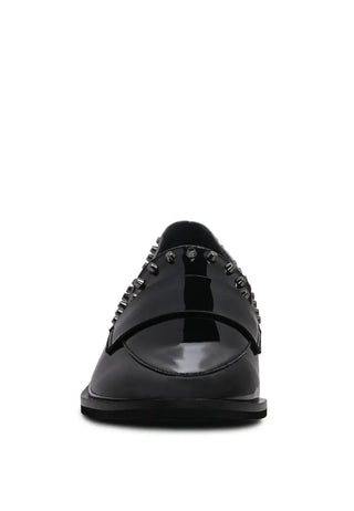 Emilia Black Stud Penny Loafers