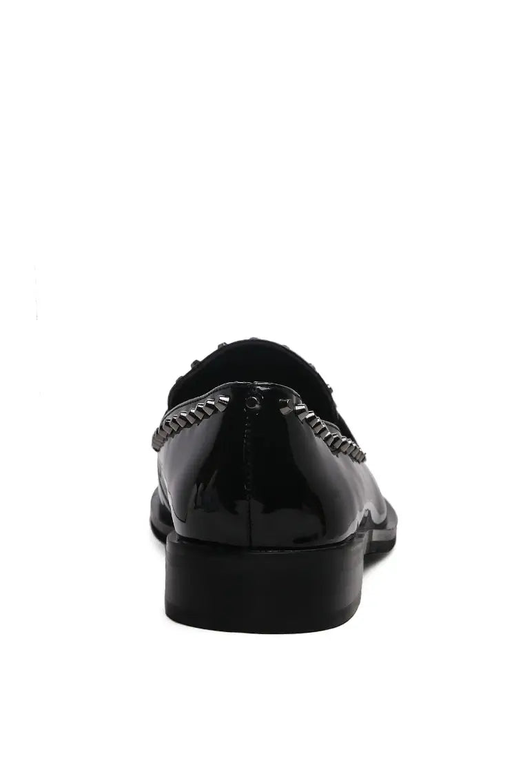 Load image into Gallery viewer, Emilia Black Stud Penny Loafers
