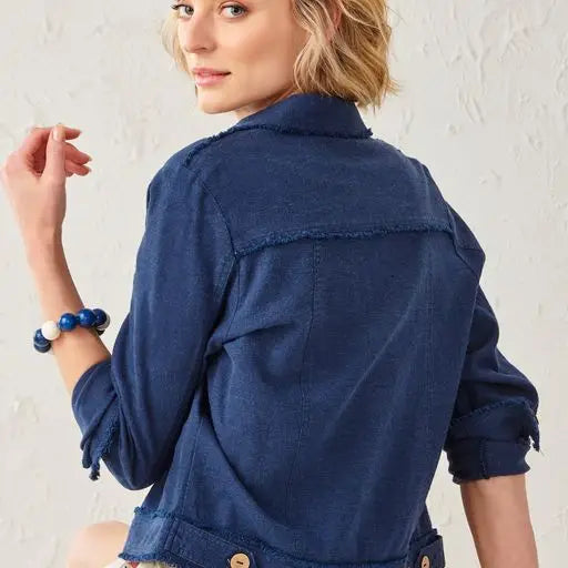 Jayla Linen Blend Jean Style Jacket