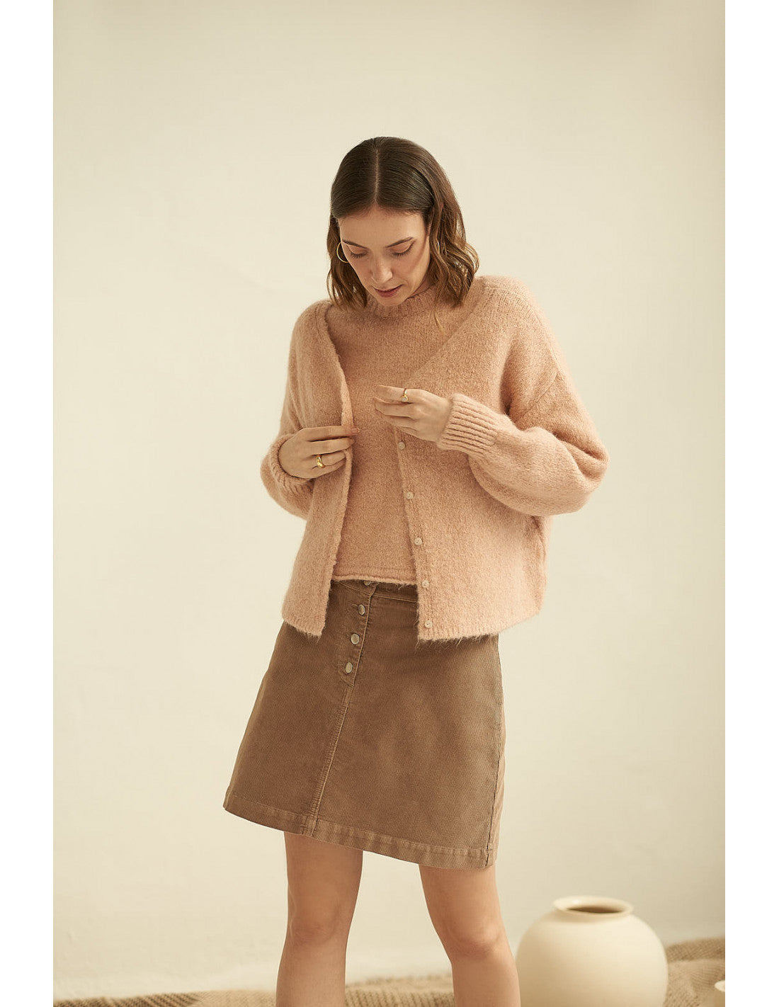 Load image into Gallery viewer, Lichi Cardigan Rose
