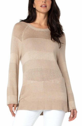 Texture Blocked Raglan Sweater