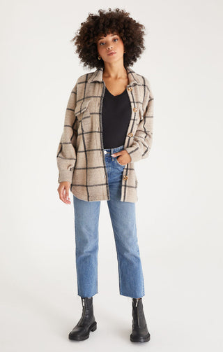 Plaid Tucker Jacket Off White
